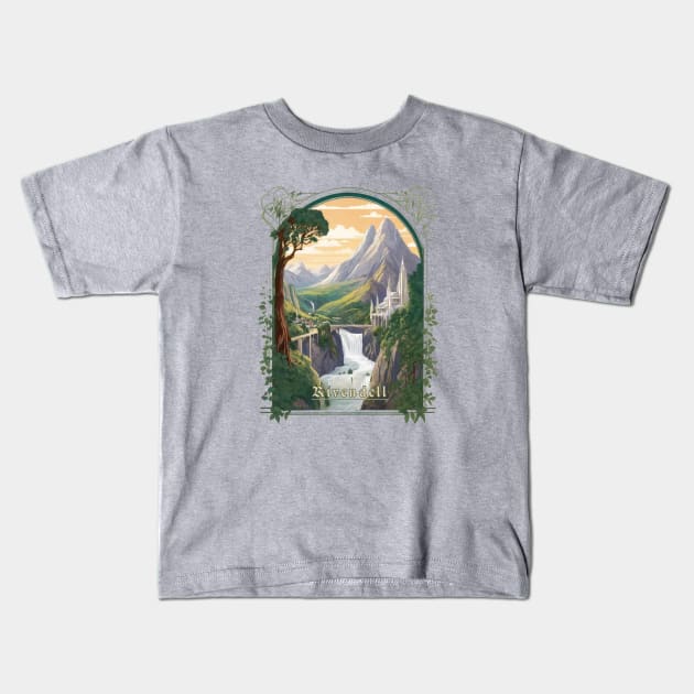 Retro Design Rivendell Kids T-Shirt by huefinder